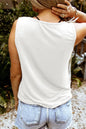 Solid Slim-fit V Neck Tank Top