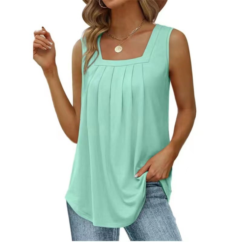 Womens Cute Loose Tank Top Casual Summer Sleeveless U Neck