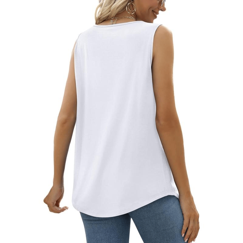 Womens Cute Loose Tank Top Casual Summer Sleeveless U Neck