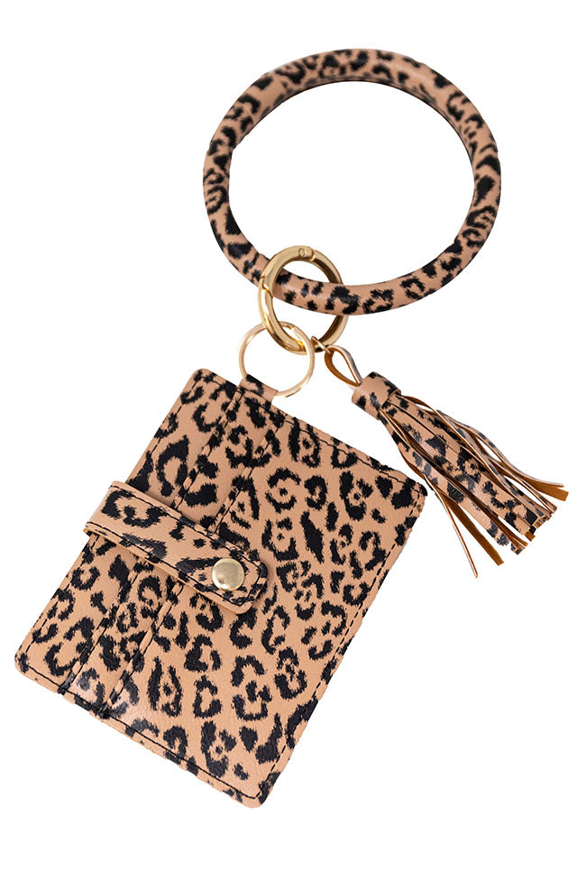 Cool Cat Leopard Print Key Ring FINAL SALE