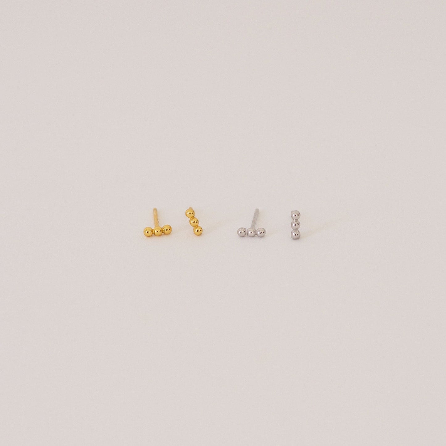 Trio Beaded Bar Studs