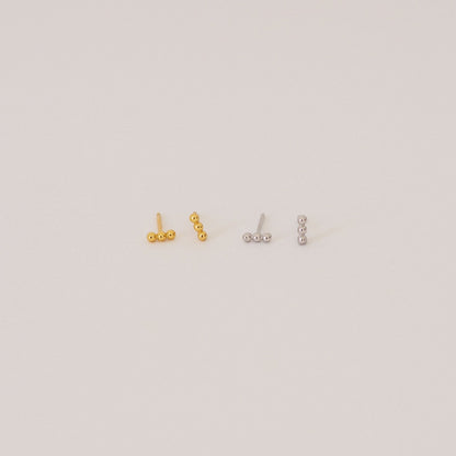 Trio Beaded Bar Studs