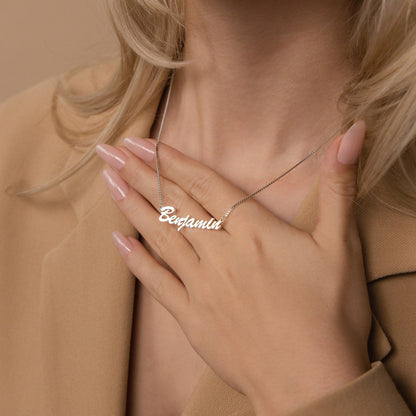 Natural Name Necklace in Box Chain