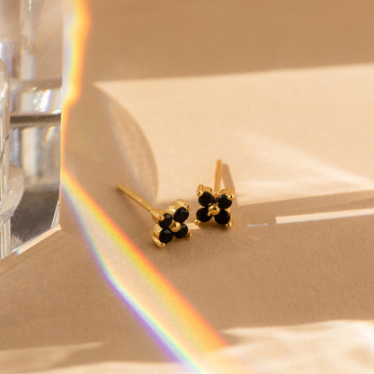 Black Flower Studs