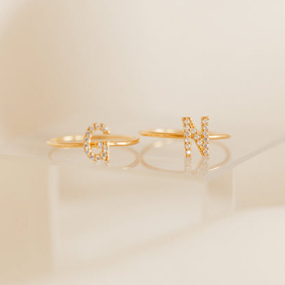 Pave Initial Ring