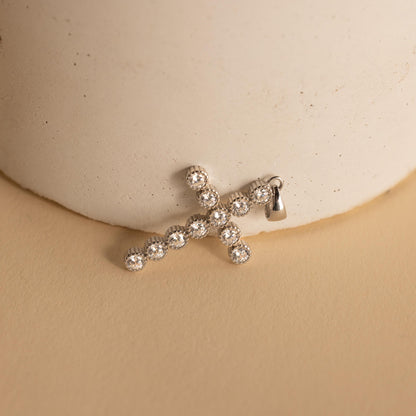Pave Cross Charm