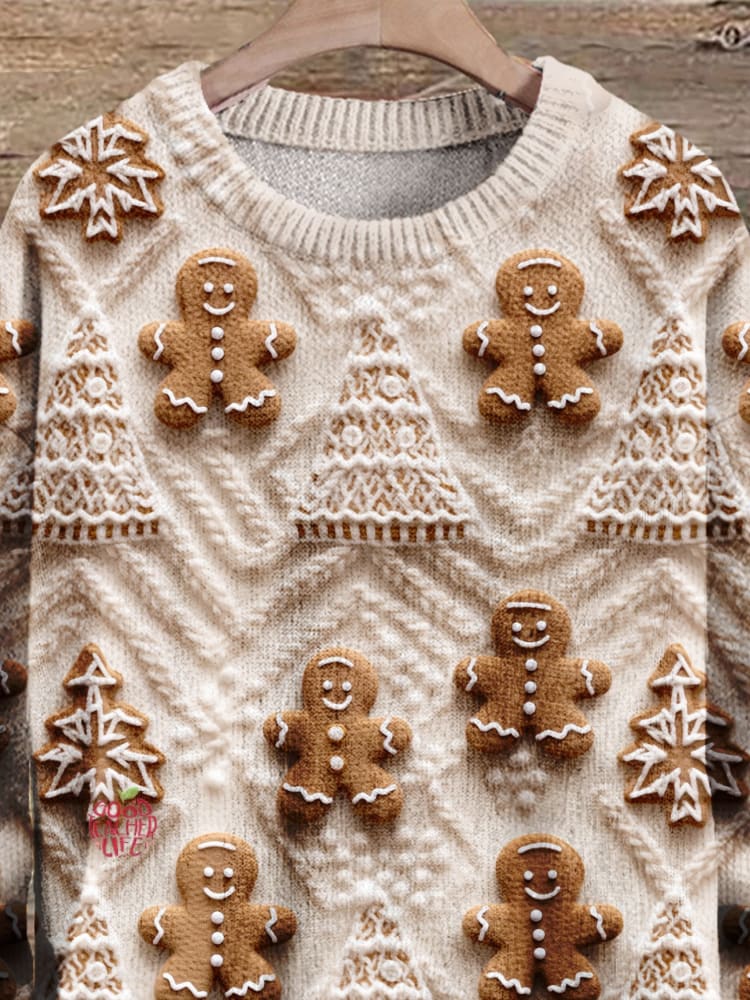 Christmas Gift Christmas Ginger Sugar Cookies Art Print Knit Pullover Sweater