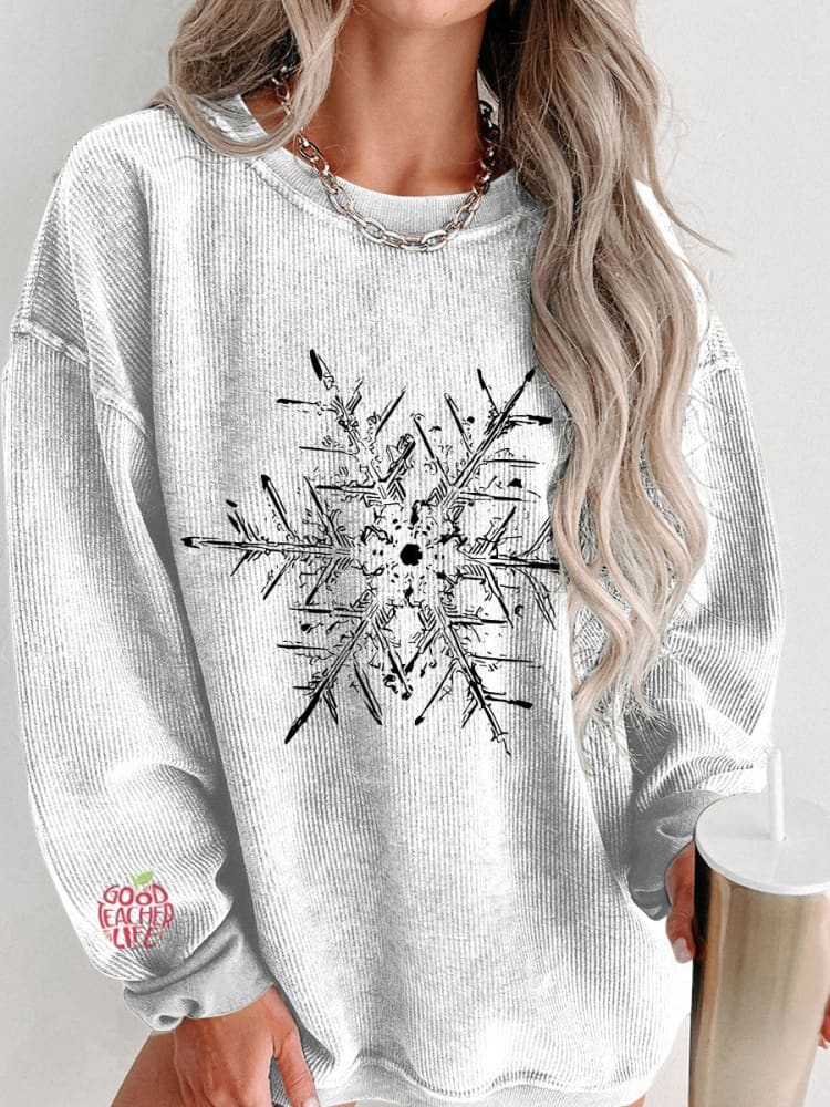 Women's Snowflake Winter Christmas Casual Print Shirt