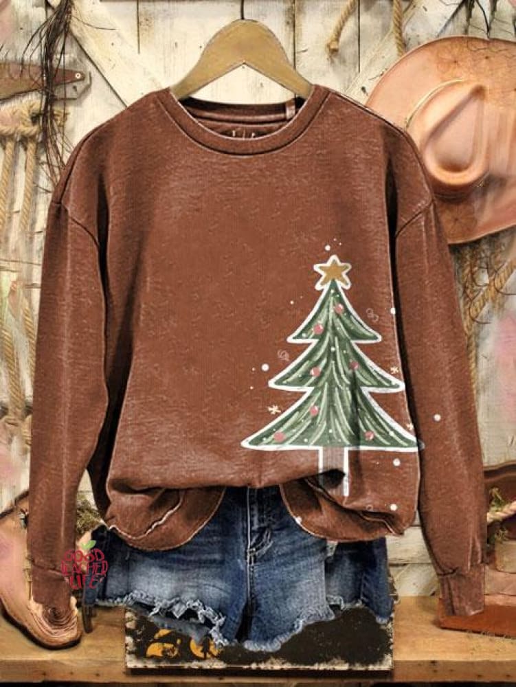 Christmas Print Casual  Sweatshirt