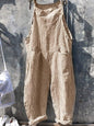 Women's Striped Wide Leg Overalls