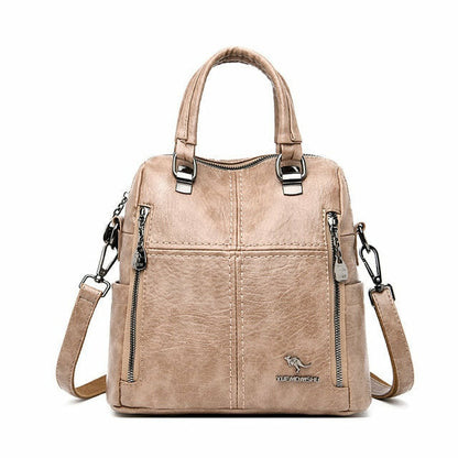 High Quality PU Leather Backpack Women Shoulder Bags Multifunction Travel Backpack