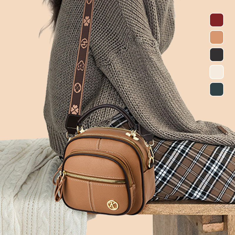 Multi-Pocket Crossbody Bag with Adjustable Wide Strap