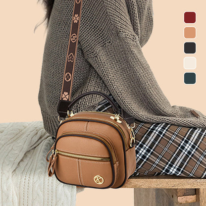 Multi-Pocket Crossbody Bag with Adjustable Wide Strap
