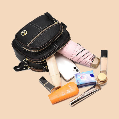 Multi-Pocket Crossbody Bag with Adjustable Wide Strap
