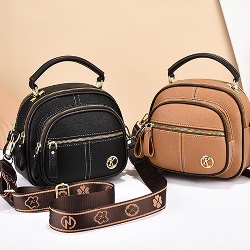 Multi-Pocket Crossbody Bag with Adjustable Wide Strap