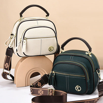 Multi-Pocket Crossbody Bag with Adjustable Wide Strap