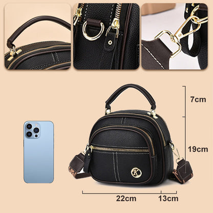 Multi-Pocket Crossbody Bag with Adjustable Wide Strap