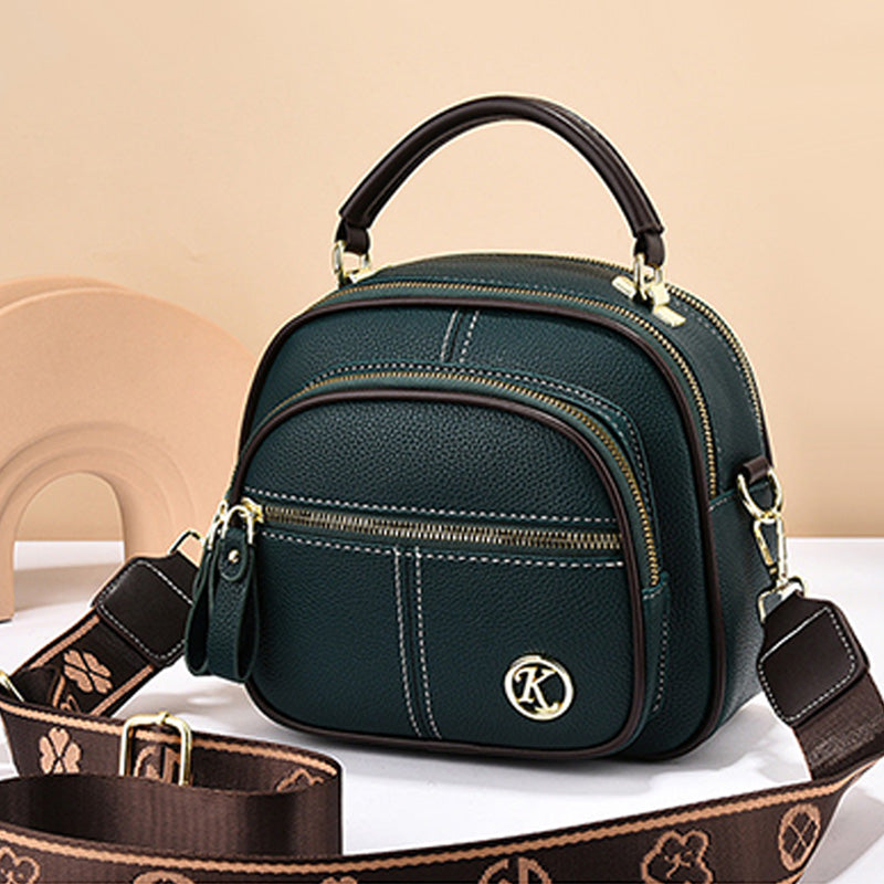 Multi-Pocket Crossbody Bag with Adjustable Wide Strap