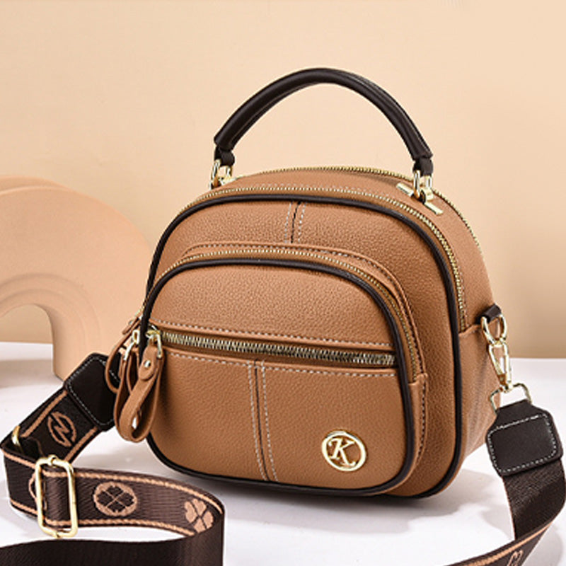 Multi-Pocket Crossbody Bag with Adjustable Wide Strap
