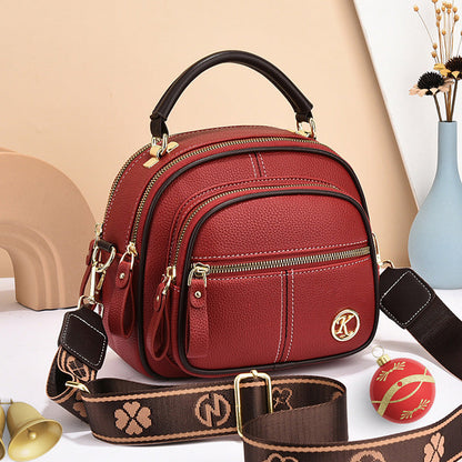 Multi-Pocket Crossbody Bag with Adjustable Wide Strap