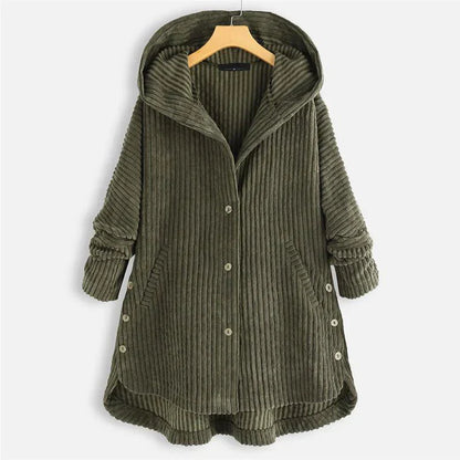 Aure Paris | Cozy Relaxed-Fit Ribbed Hooded Coat