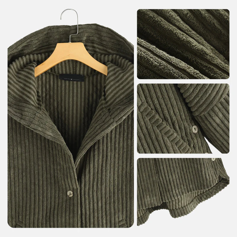 Aure Paris | Cozy Relaxed-Fit Ribbed Hooded Coat