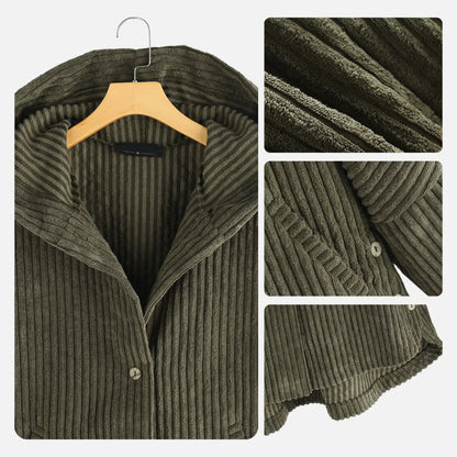 Aure Paris | Cozy Relaxed-Fit Ribbed Hooded Coat