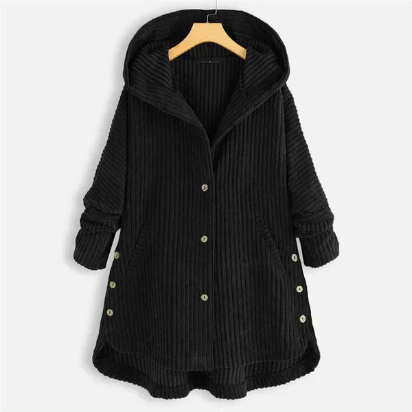 Aure Paris | Cozy Relaxed-Fit Ribbed Hooded Coat
