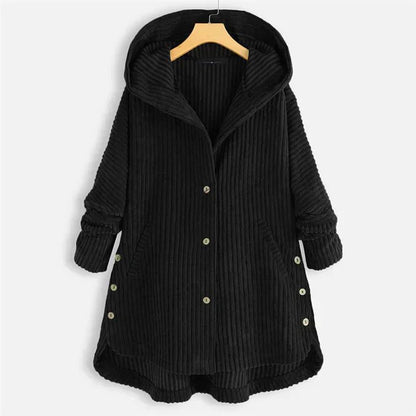 Aure Paris | Cozy Relaxed-Fit Ribbed Hooded Coat