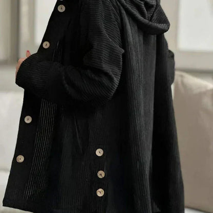 Aure Paris | Cozy Relaxed-Fit Ribbed Hooded Coat