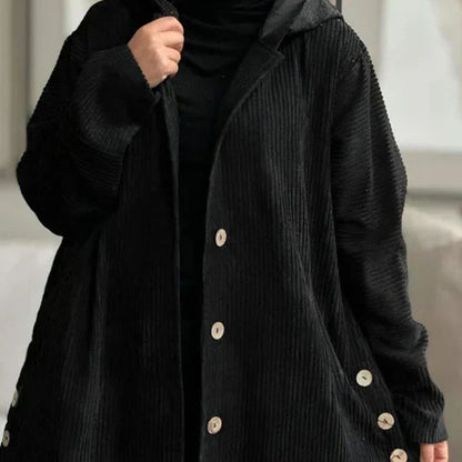 Aure Paris | Cozy Relaxed-Fit Ribbed Hooded Coat