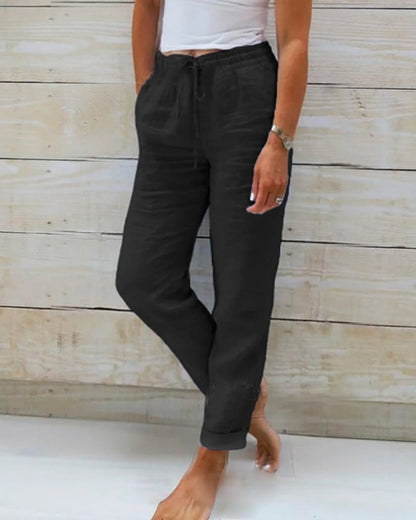 40% OFF🏖️Women's Elastic Waist Cotton Linen Casual Pants