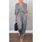 💃Women's mercerized cotton V-neck 2-piece suit