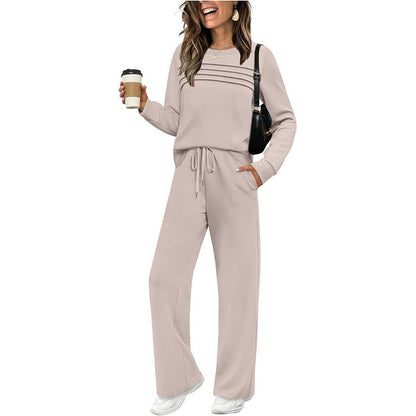 ✨Women's Crew Neck Top & Drawstring Pants Set2