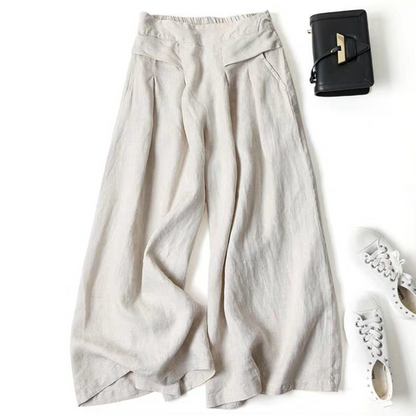 Women's Cotton-Linen Wide-Leg Pants