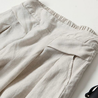 Women's Cotton-Linen Wide-Leg Pants