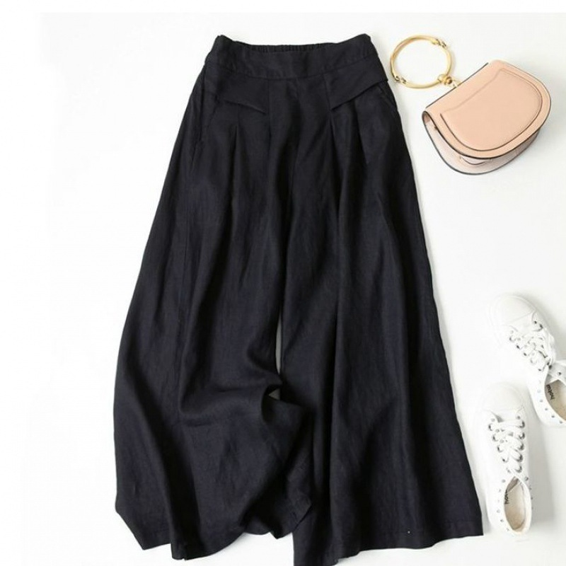 Women's Cotton-Linen Wide-Leg Pants