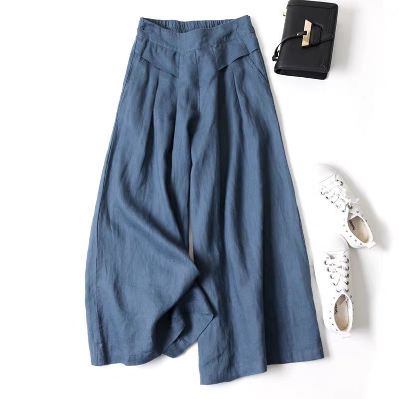 Women's Cotton-Linen Wide-Leg Pants