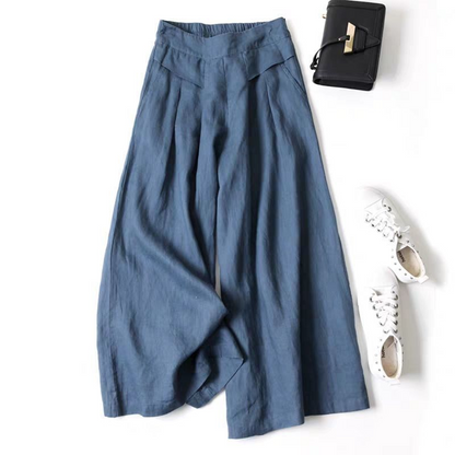 Women's Cotton-Linen Wide-Leg Pants
