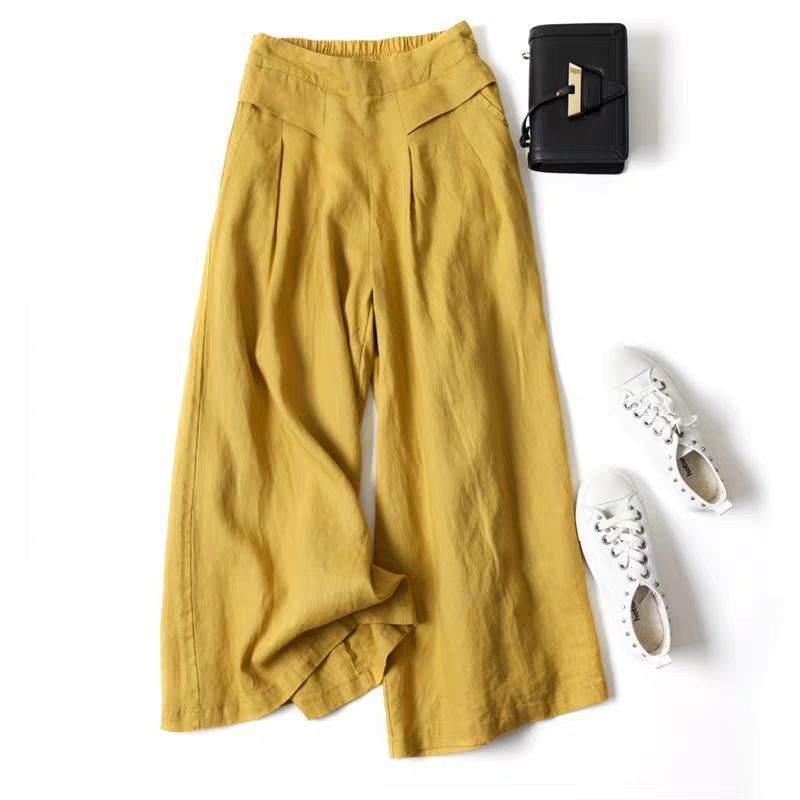 Women's Cotton-Linen Wide-Leg Pants