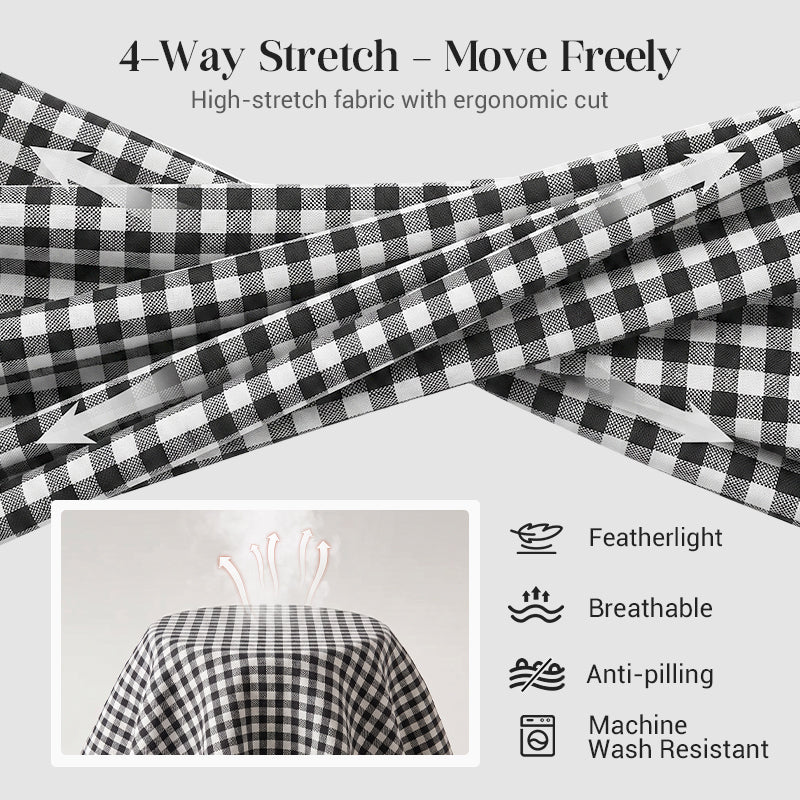 Gingham Capri Pants – Drawstring Comfort & Breathable Cotton-Linen