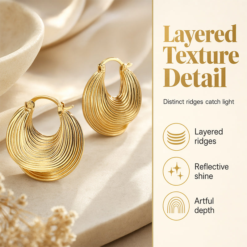 🔥New Arrivals & Best Sellers-Women's Fashion Textured Hoop Earrings