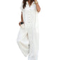 Women's Casual Loose Short Sleeve Button Jumpsuit – Comfortable, Flattering & Effortlessly Stylish