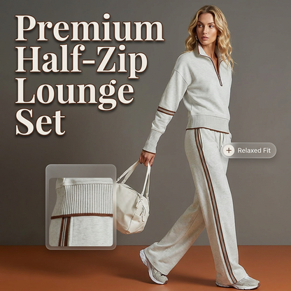 ✨ Women's Half-Zip Top & Wide-Leg Pants 2-Piece Set