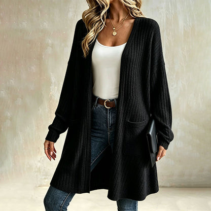Aure Paris Women's Ribbed Knit Cardigan