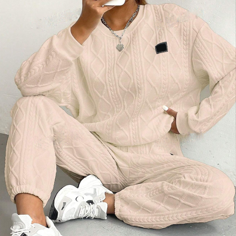 Aure Paris Casual Long Sleeve Knit Pullover & Pants 2-Piece Set
