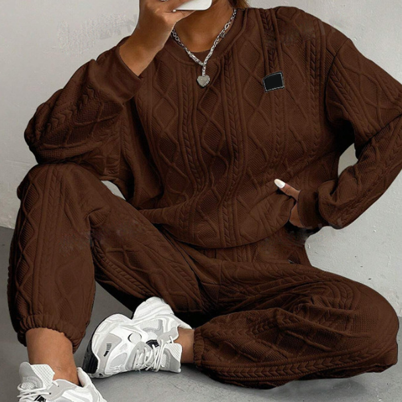 Aure Paris Casual Long Sleeve Knit Pullover & Pants 2-Piece Set