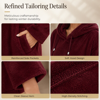 ❄️ Cozy Winter Comfort | 👗Women's Plush Hooded Maxi Lounge Dress