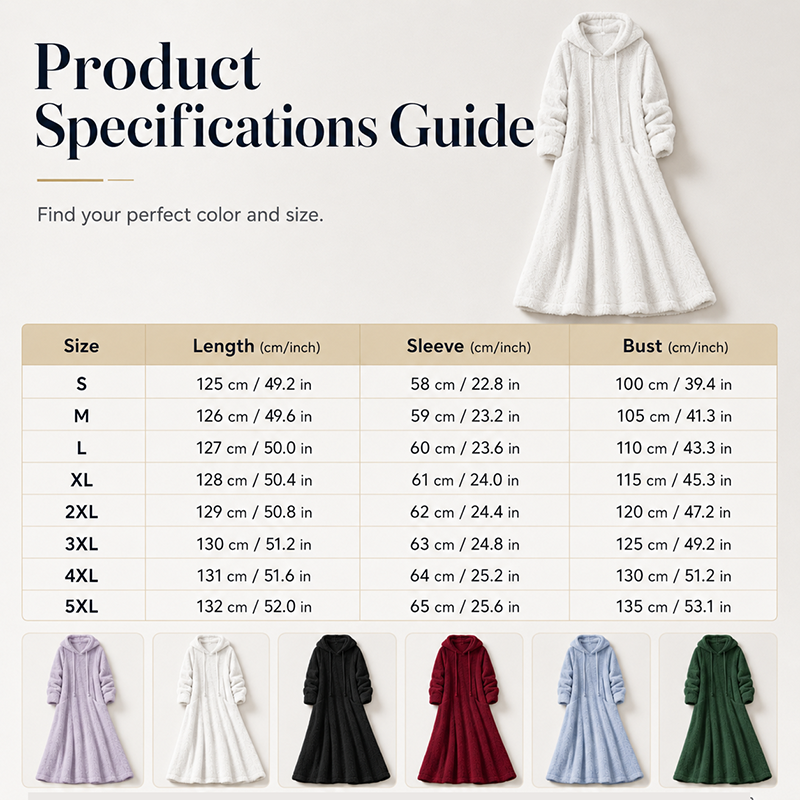 ❄️ Cozy Winter Comfort | 👗Women's Plush Hooded Maxi Lounge Dress
