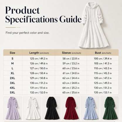 ❄️ Cozy Winter Comfort | 👗Women's Plush Hooded Maxi Lounge Dress